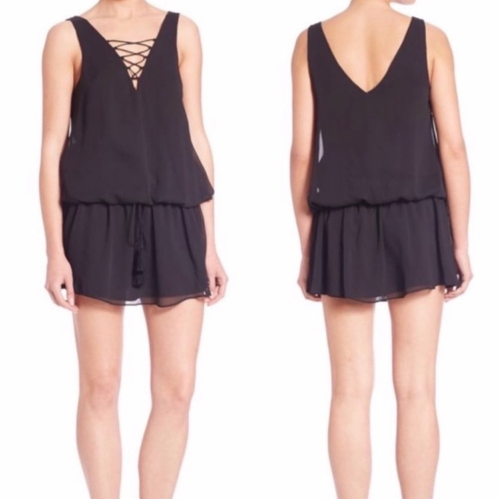 Black Sleeveless Dress with Lace-Up Detail